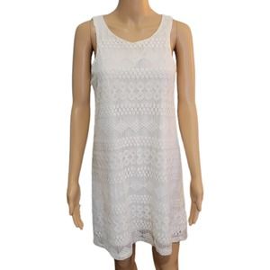 ZOUK White Lace Large Sleeveless Dress